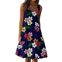 Cute Dresses for Women Short Dresses for Women 2024 Dress Cute Casual Print Slip Beach Skirt Sundress, S-3XL