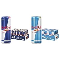 Energy Drink, 12 Fl Oz, 24 Cans and Red Bull Sugar Free Energy Drink, 8.4 Fl Oz, 24 Cans (6 Packs of 4)