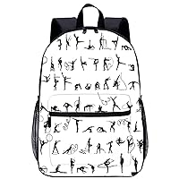 Silhouettes Rhythmic Gymnastics 17 Inch Laptop Backpack Lightweight Work Bag Business Travel Casual Daypack