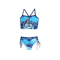 PattyCandy Girls Whale Shark Owls Heart & Face Pattern Tankini Swimsuit Two Piece Set Size 2-16