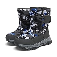 Boys' Cotton Shoes Camouflage And Fleece Thickened Winter Warm Cotton Boots For 4 To 14 Years Leopard Rain Boots Kids