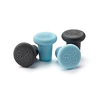 Outset Silicone Wine Bottle Stopper, Set of 4, Black and Blue