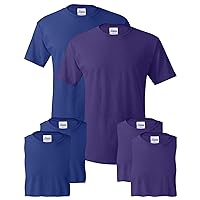 Hanes mens 5.2 oz. ComfortSoft Cotton T-Shirt(5280)-DEEP ROYAL/PURPLE-2XL-3PK
