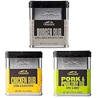 Grills SPC215 Burger Rub with Onion, Garlic, & Cheese Flavor & SPC170 Chicken Rub with Citrus & Black Pepper & SPC171 Pork & Poultry Rub with Apple & Honey 9.25 Ounce (Pack of 1)