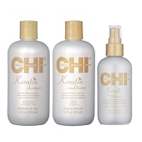 Chi Keratin Reconstructing Shampoo & Conditioner 12oz plus Leave-in Conditioner 6oz Bundle Chi Keratin Reconstructing Shampoo & Conditioner 12oz plus Leave-in Conditioner 6oz Bundle