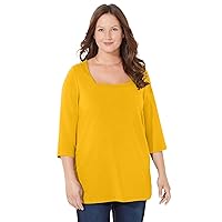 Catherines Women's Plus Size Ultra-Soft Square-Neck Tee