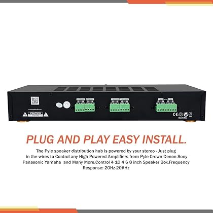 Pyle Home Premium New and Improved 4 Zone Channel Speaker Switch Selector Volume Control Switch Box Hub Distribution Box for Multi Channel High Powered Amplifier Control 4 Pairs Of speakers - PSPVC4
