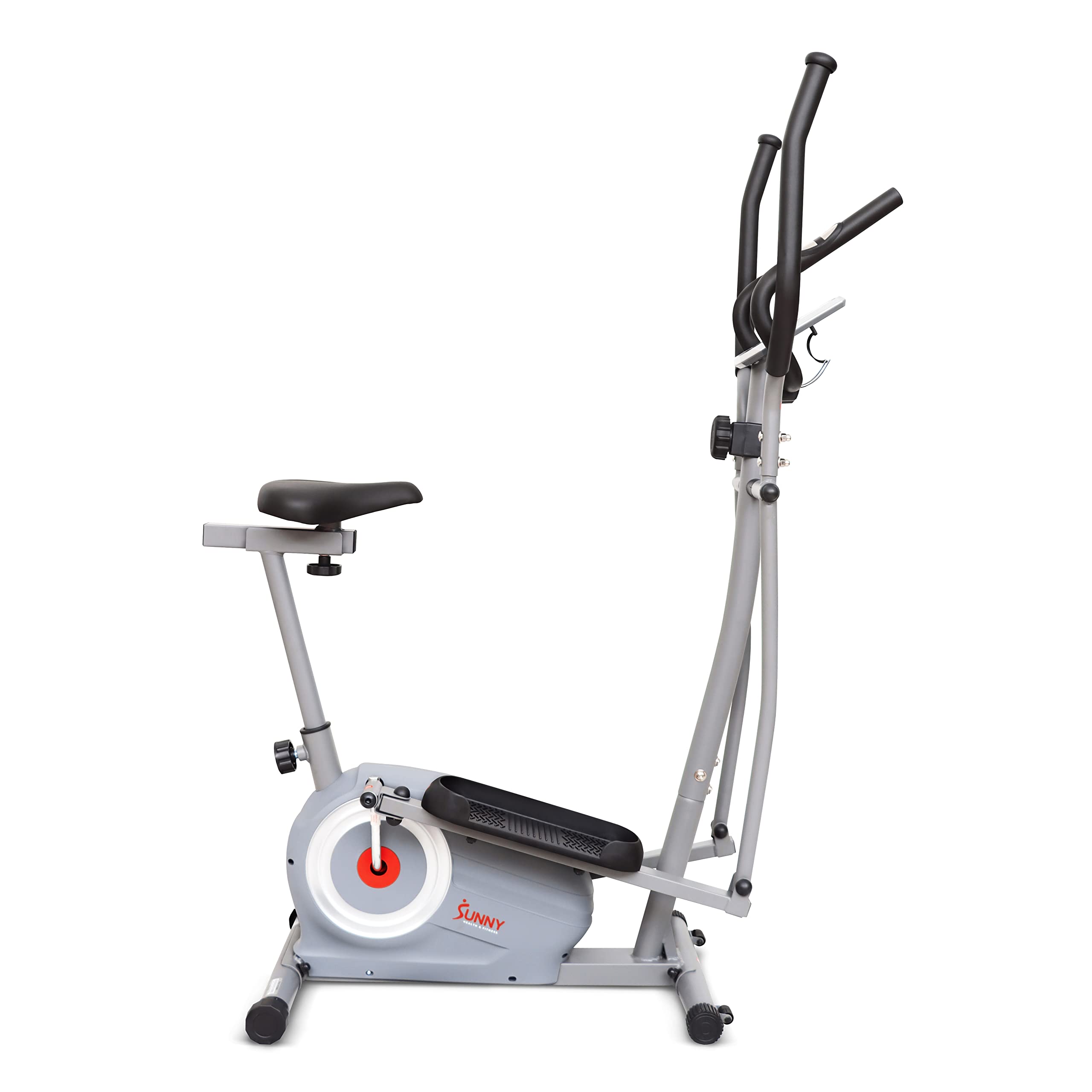 Sunny Health & Fitness Essential Magnetic Resistance 2-in-1 Cross Trainer Elliptical Bike, with Digital Performance Monitor, Optional Bluetooth with Exclusive SunnyFit® App