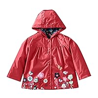 Girls Winter Coats Size 7/8 Kids Coat Winter Jacket Girls Hooded Flower Prints Toddler Outwear Windproof Warm