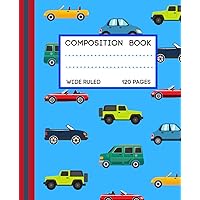 Primary Composition Notebook Cars: Cars Pattern Primary Composition Book For Kids | Back To School Preschool Kindergarten Notebook Journal Cars