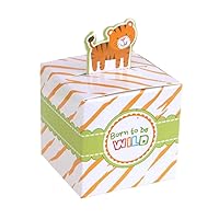 Homeford Tiger Safari Animal Baby Shower Favor Boxes, 2-Inch, 12-Piece