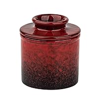 Pottery Butter Keeper Crock Butter Crock Red French Butter Dish Butter Crock For Counter With Water Ceramic Bell Shaped Butter Holder Cup To Leave On Counter