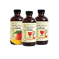ChildLife Essentials Multi Vitamin & Mineral, Natural Orange/Mango Flavor - Gluten Free, Alcohol Free, Casein Free, Non-GMO - 8 fl. oz (Pack of 3)