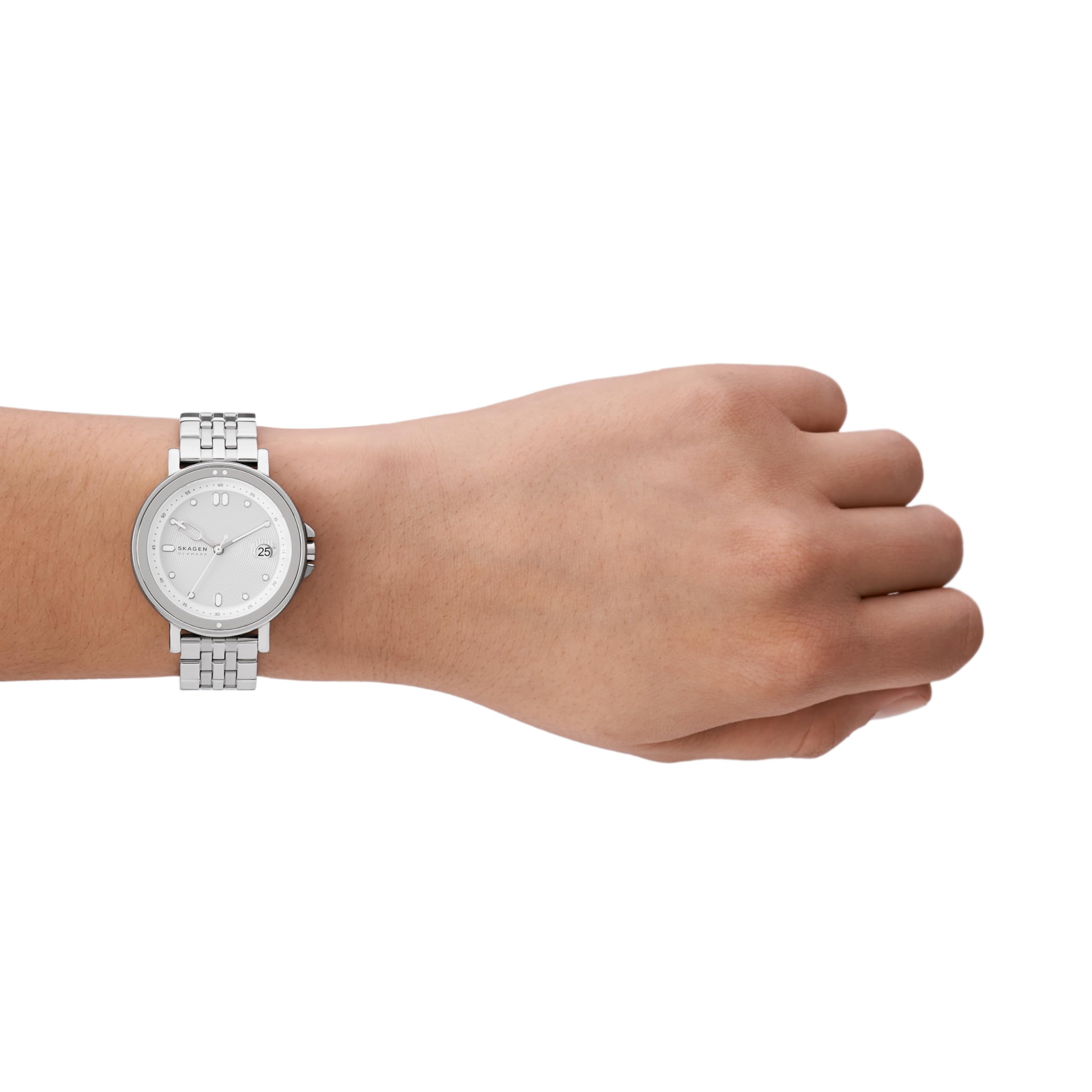 Skagen Women's Signatur Lille Sport Three-Hand Date Silver Stainless Steel Bracelet Watch (Model: SKW3134)