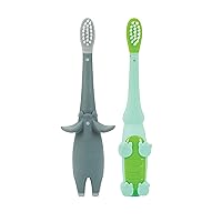 Dr. Talbot's Toddler Training Toothbrush for Kids - (2-Pack) - 6+ Months - Alligator/Elephant