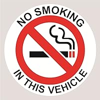 No Smoking in This Vehicle Sticker,6pcs 2 inch Round No Smoking Sticker for The Car, Waterproof and UV Protected