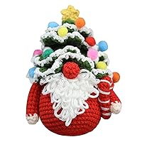 Crochet for Beginners,Christmas Gnome, Crochet Kits for Beginners Adults Step-by-Step Tutorials Learn to Crochet Christmas Tree DIY Knitting Kit for Xmas Gifts Style 1
