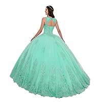 Women's Sleeveless Quinceanera Dresses Tulle Long Prom Party Gowns Sweet 16 Formal Dress
