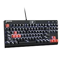Koolertron AW-JXJP06 87 Keys Tenkeyless Mechanical Gaming Keyboard Anti-Ghosting Blue Switches White Backlit Chroma Dimmable (Black)
