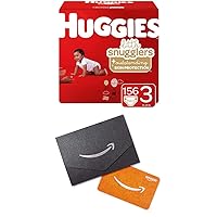 Huggies Little Snugglers Baby Diapers, Size 3, 156 Ct, One Month Supply (2Pack) with Gift Card