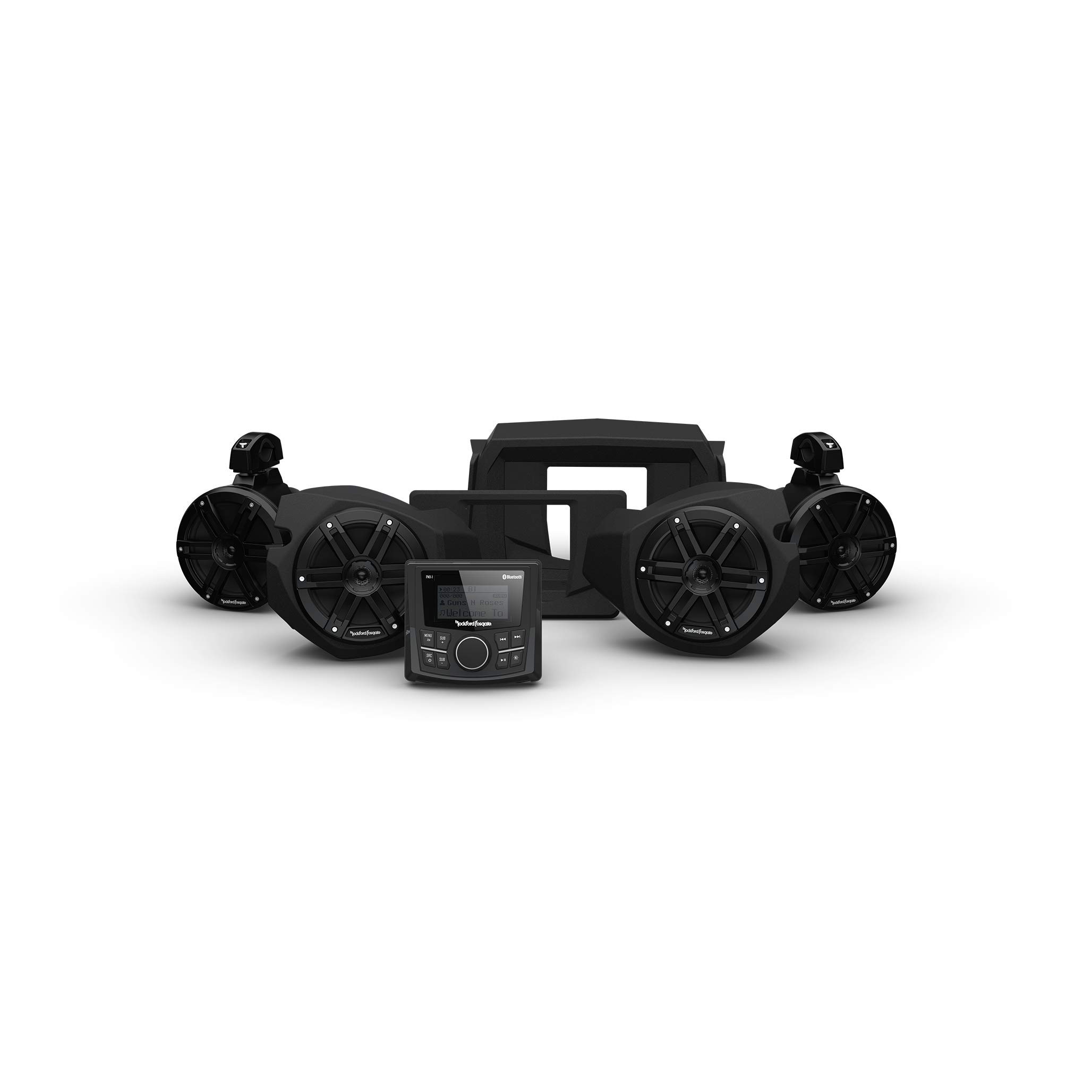 Rockford Fosgate RZR14-STG2 Audio Kit: PMX-1 Receiver & M0 Series Front & Rear Speaker Kit for Select Polaris RZR Models (2014-2021)