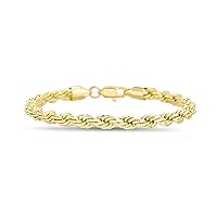 Nautica 14K Gold Plated Brass Bracelet - Classic Twist French Rope Chain Bracelet for Men and Women