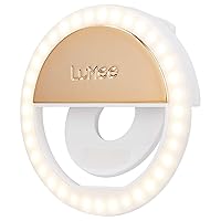 Case-Mate LuMee Studio Clip Light - LED Ring Light for Laptops, Monitors, Smartphones, Tablets - Portable and Rechargeable - Gold