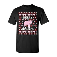 Merry Pigmas Pig Pet Ugly Christmas Funny Humor DT Adult T-Shirt Tee