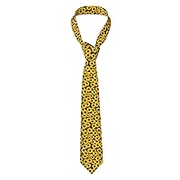 Gerrit Cute Sunflower Print Men Cufflinks Tie Skinny Necktie Great For Weddings, Groom, Groomsmen, Missions, Gift