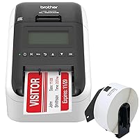 Brother QL-820NWB Professional Label Printer - WiFi, Ethernet and Bluetooth Connectivity - Ultra Flexible, 110 Labels Per Minute, 300 x 600 dpi, Auto Cut, Includes 1 Roll of 400 Address Labels
