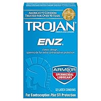 Trojan Enz Spermicidal Latex Condoms - 12ct, Pack of 2