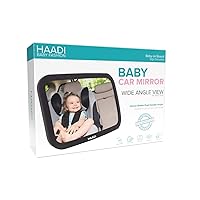 Baby Car Mirror Rear View - 360 ° Adjustable, Extra Wide Crystal Clear & Shatterproof Back Seat Baby Essentials to See Rear Facing Infants, Babies, Kids, Child & New born