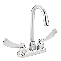 Moen 8278SM Commercial M-Dura Centerser Bar/Pantry Faucet with 4-Inch Smooth Wrist Blade Handles and 3 5/8-Inch Spout Reach, 2.2-gpm, Chrome, 0.5
