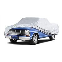 Truck Cover Waterproof All Weather, 6 Layers Full Pickup Cover, Universal Fit for Chevy C10, Ford F100, RAM 1500, Sierra 1500, Silverado 1500 Regular Cab Single Cab Truck. (up to 210 inches)