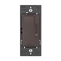 Legrand radiant RH453PDBCCV6 450W Preset Decorator Rocker Dimmer Light Switch with Locator Light for Dimmable LED and CFL Bulbs, Single Pole/3-Way, Dark Bronze (1 Count)