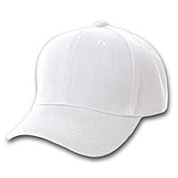 Plain Fitted Curve Bill Hat, White 7 1/2