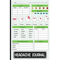 Headache Journal: Migraine Tracker Log book To Record Chronic Migraines, Cluster, Tension, Neck, TMJ and Sinus Headaches