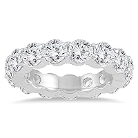 AGS Certified Diamond Eternity Band in 14K White Gold (5.20-6 CTW)