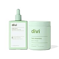 divi Hair Scalp Serum (100ml) and Hair Vitamins (30 Day Supply) Hair Bundle - For Women and Men - Revitalize and Balance Your Scalp - Nourishes and Helps Remove Product and Oil Buildup