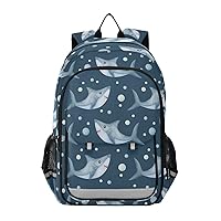 ALAZA Cute Shark Animal Polka Dot Laptop Backpack Purse for Women Men Travel Bag Casual Daypack with Compartment & Multiple Pockets