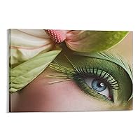 Posters Eyelash Extension Poster Eye Closeup Eyelash Makeup Haimei Eyelash Salon Wall Art Canvas Painting Posters And Prints Wall Art Pictures for Living Room Bedroom Decor 16x24inch(40x60cm) Frame-s