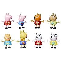 Peppa Pig School Classroom Toy Figures 8-Pack, Peppa Pig, George Pig, Peggi Panda, Candy Cat and More, Kids Easter Egg Fillers or Basket Stuffers, Ages 3+ (Amazon Exclusive)