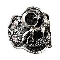 Men 925 Solid Sterling Silver Ring, Wolf Ring, Wildlife Ring, Man Ring