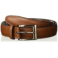 Perry Ellis Mens Timothy Leather (Sizes 30-54 Inches Big & Tall) Belt, Brown, 34 US