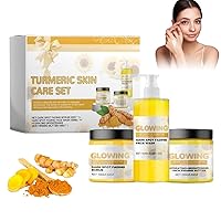 Turmeric Glow Combo Skincare Set, 2024 New Turmeric Glow Face Wash, Turmeric Skin Care Set for Face, Turmeric Glow Face Scrub, Turmeric Honey Glow Face Butter,Best Face Care Set (1 set)