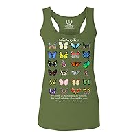 Cute Butterflies Graphic Printed Butterfly Monarch Vintage Collection Women's Tank Top Racerback