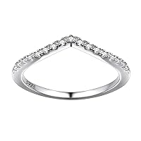 Suplight 925 Sterling Silver Wishbone Ring Dainty V Shaped Wedding Band Engagement Promise Ring for Women (with Gift Box)