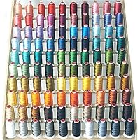 100 Spool Polyester Embroidery Machine Thread Most Vibrant Colors+6 Thread Nets+2 Water Erasable Pens 1100YDS 40wt for Brother Babylock Janome Singer Pfaff Husquarna Bernina Melco ThreaDelighT Brand