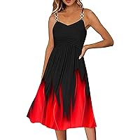 Green Prom Dress,Summer Dresses for Women Printing Sleeveless V Neck Spaghetti Strap A Line 2023 Maxi Dresses f