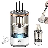 Electric Makeup Brush Cleaner Machine | 2024 Upgrade Cosmetic Brush Cleaner | Automatic Make Up Brush Cleaner Spinner | Deep Cleaning Sonic Technology for All Brush Sizes